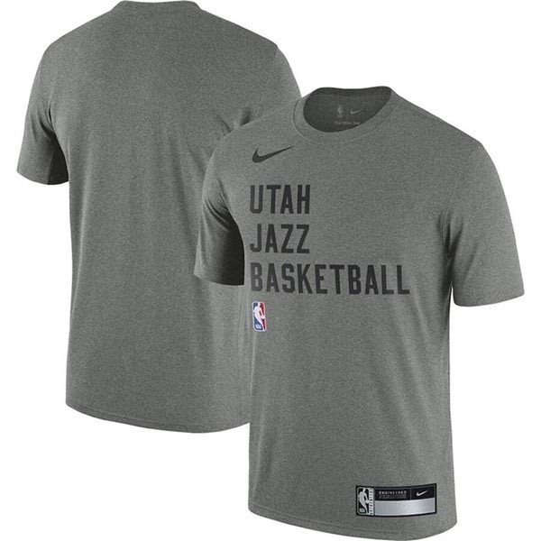 Men's Utah Jazz Heather Gray 2023-24 Sideline Legend Performance Practice T-Shirt