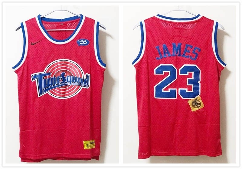 Tune Squad #23 Lebron James Red Stitched Movie Jersey