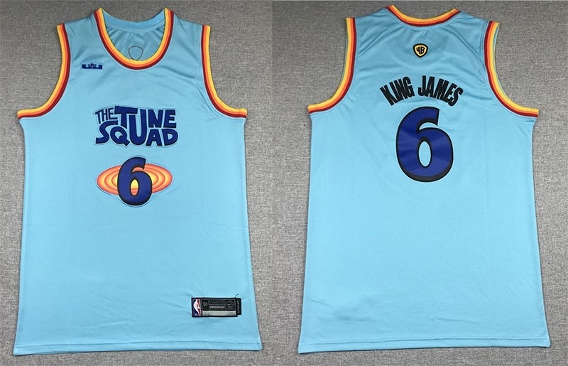 Tune Squad #6 King James Blue Stitched Movie Jersey