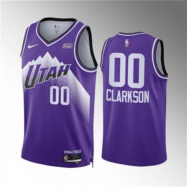 Men's Utah Jazz #00 Jordan Clarkson Purple 2023-24 City Edition Stitched Basketball Jersey