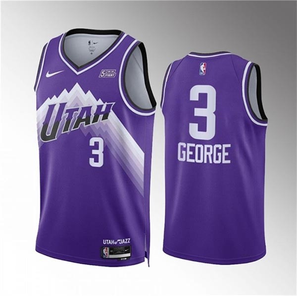 Men's Utah Jazz #3 Keyonte George Purple 2023-24 City Edition Stitched Basketball Jersey