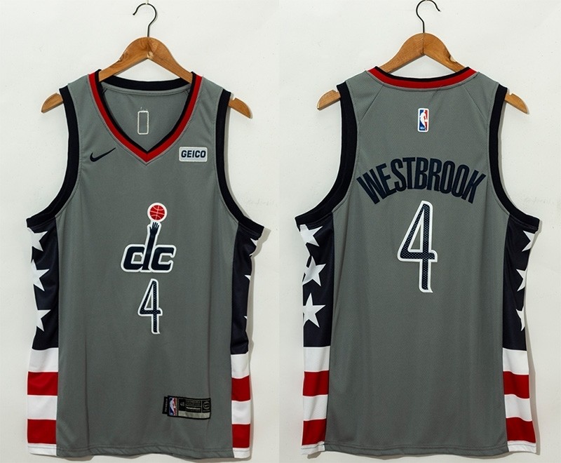 NBA Washington Wizards #4 Russell Westbrook Grey 20020-21 City Edition Nike Swingman Jersey