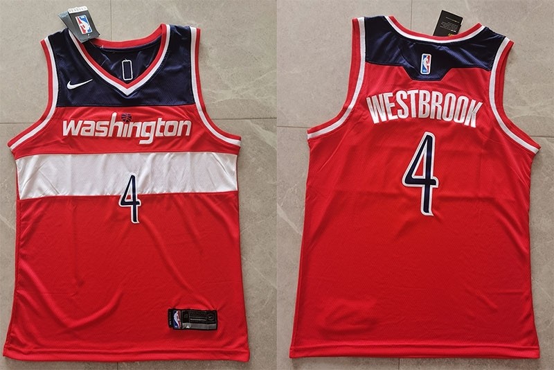 NBA Washington Wizards #4 Russell Westbrook Red 2021 Nike Swingman Jersey