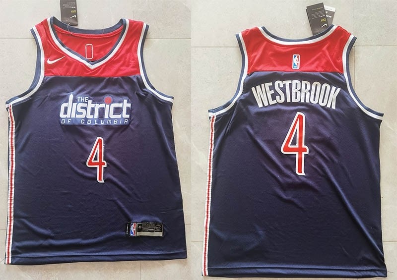 NBA Washington Wizards #4 Russell Westbrook Navy 2021 Nike Swingman Jersey