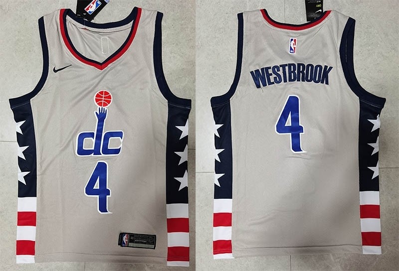 NBA Washington Wizards #4 Russell Westbrook Grey 20020-21 City Edition Nike Swingman Jersey