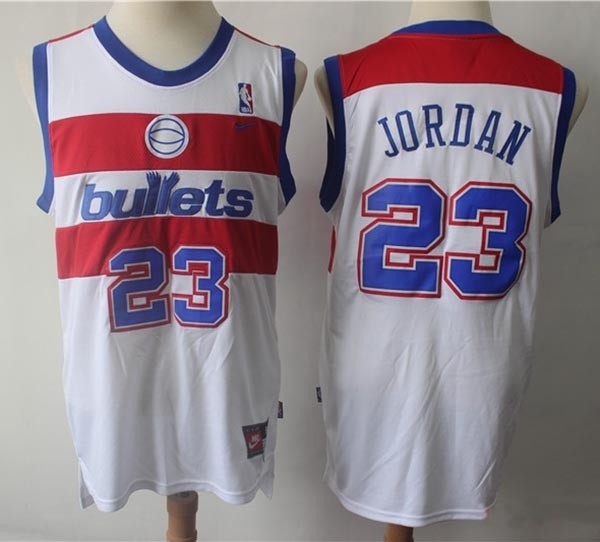 NBA Throwback Washington Wizards #23 Michael Jordan White Jersey