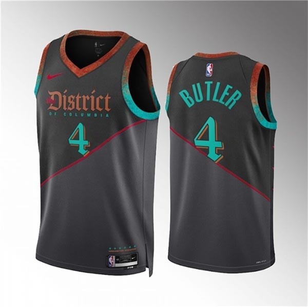 Men's Washington Wizards #4 Jared Butler Black 2023-24 City Edition Stitched Basketball Jersey