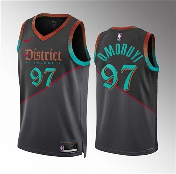 Men's Washington Wizards #97 Eugene Omoruyi Black 2023-24 City Edition Stitched Basketball Jersey