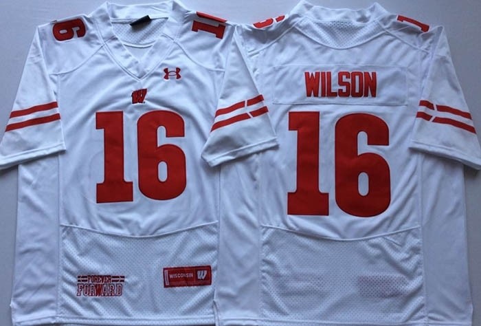 Wisconsin Badgers White #16 WILSON