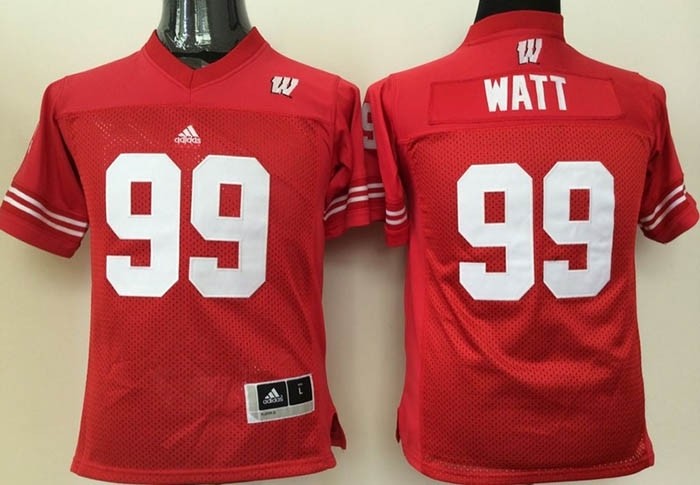 Youth Wisconsin Badgers #99 Watt jersey