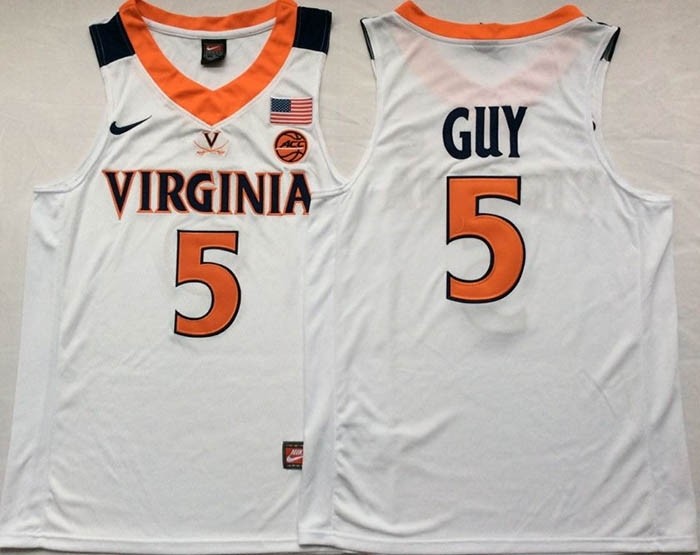 Virginia Cavaliers White #5 GUY