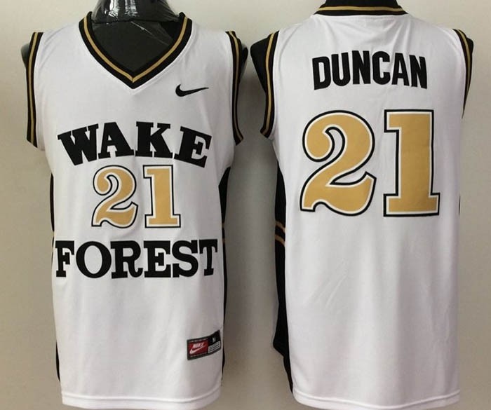 Wake Forest Demon Deacons White #21 Duncan jersey