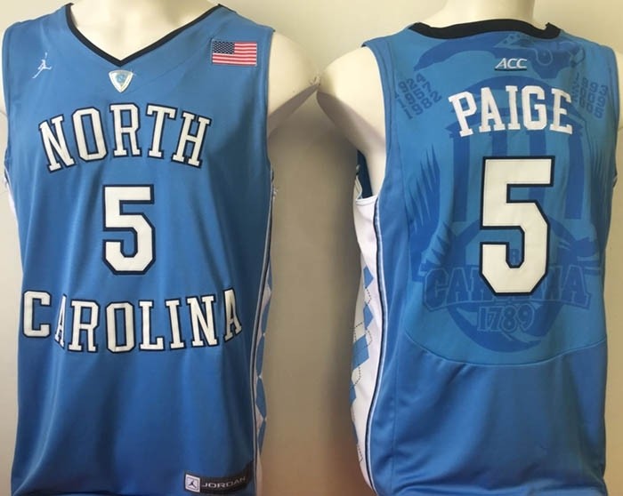 North Carolina Tar Heels Blue #5 Paige jersey