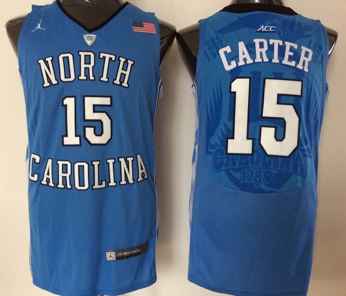 North Carolina Tar Heels Blue #15 Carter jersey