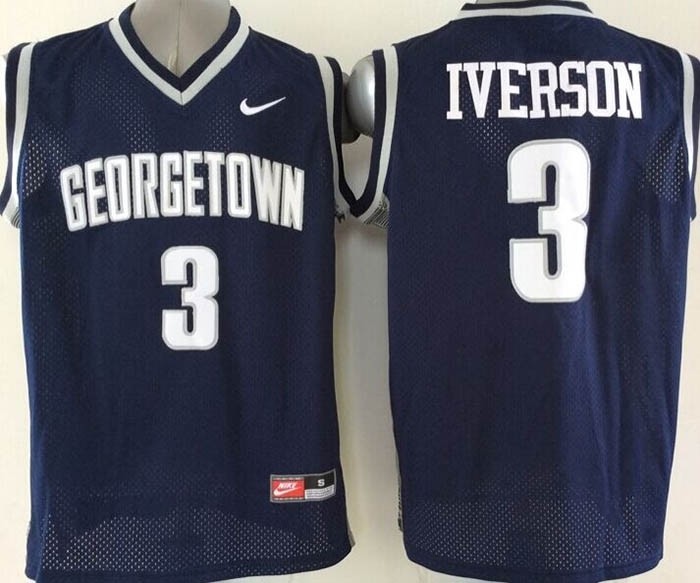 Georgetown Hoyas Iverson #3 blue jersey