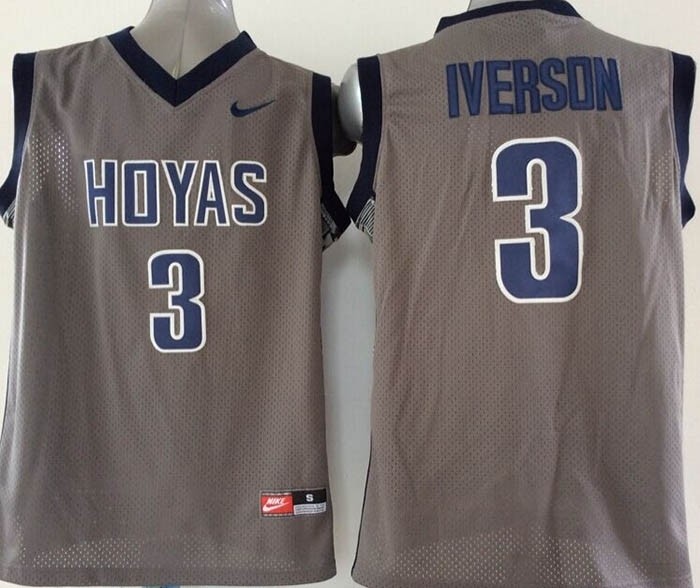 Georgetown Hoyas Iverson #3 gray jersey