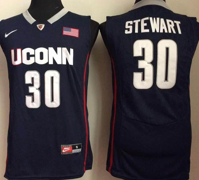 Uconn Huskies Blue #30 Stewart jersey