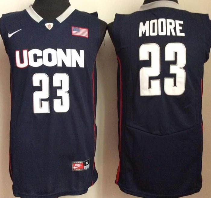 Uconn Huskies blue #23 Moore jersey