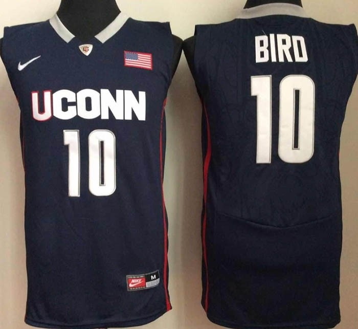 Uconn Huskies blue #10 Bird jersey