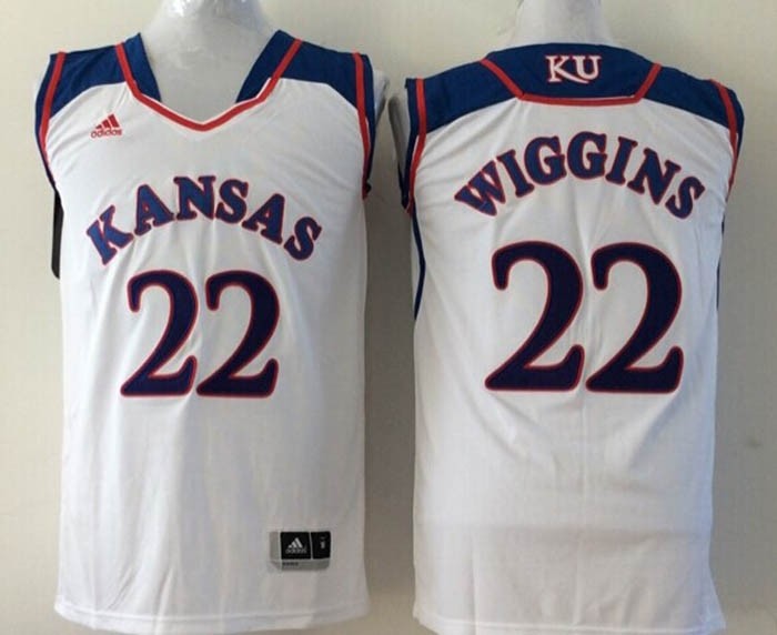 Kansas Jayhawks white #11 Wiggins jersey