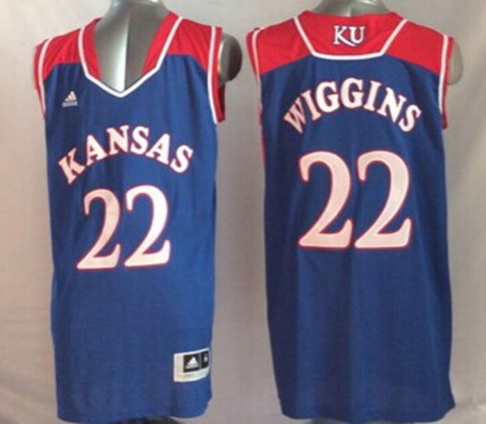 Kansas Jayhawks Blue #11 Wiggins jersey