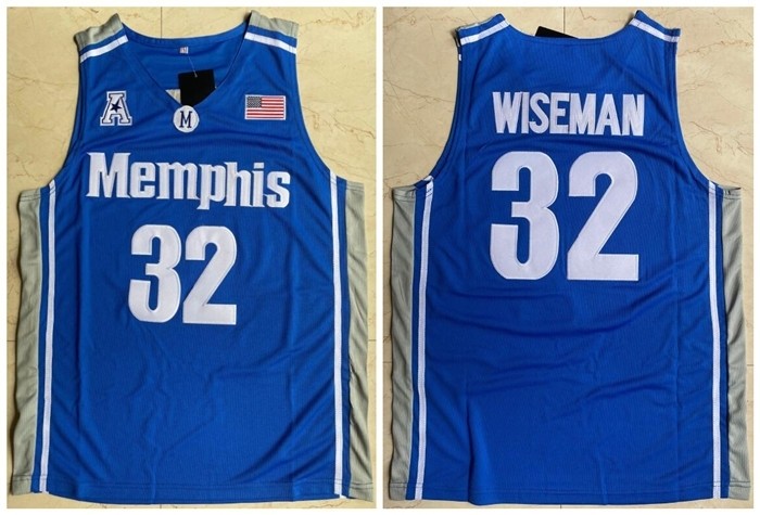 NCAAB Memphis Tigers #32 James Wiseman Blue College Basketball Jersey