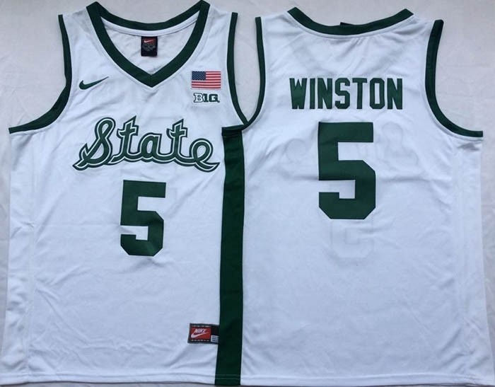 Michigan State Spartans White #5 WINSTON