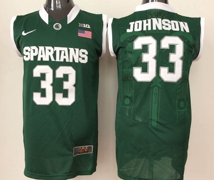 Michigan State Spartans Green #33 Johnson jersey