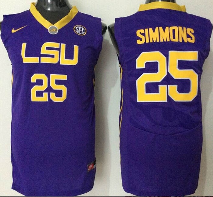 LSU Tigers Purple #25 Simmons jersey