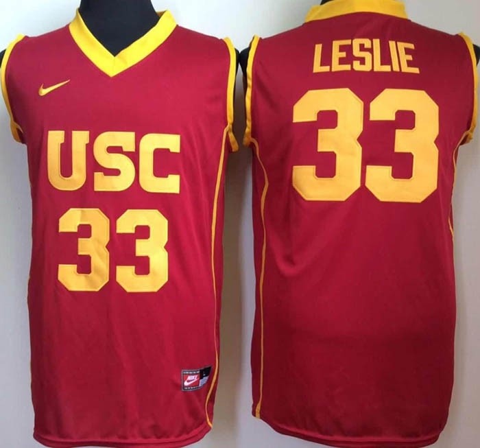 USC Trojans red #31 Leslie jersey