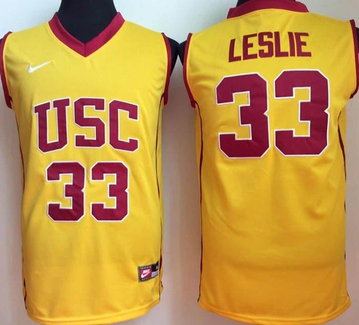 USC Trojans YELLOW #33 Leslie jersey