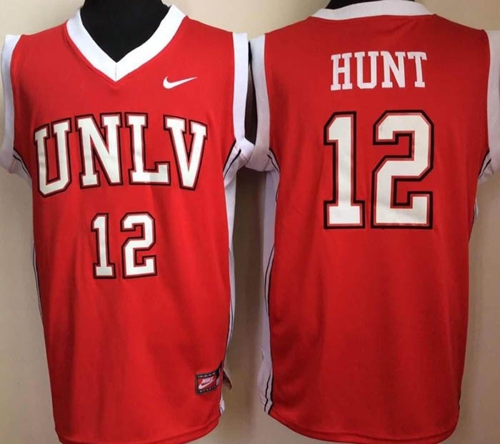 University of Nevada Las Vegas Red #12 Hunt jersey