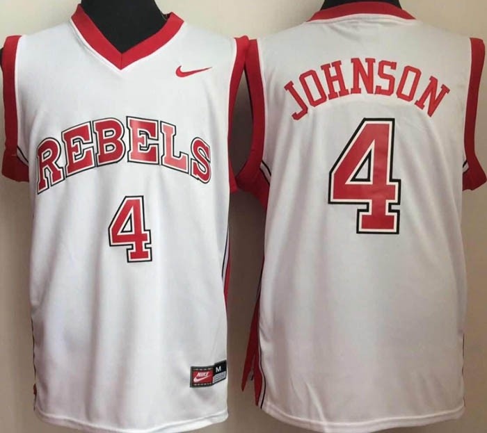 University of Nevada Las Vegas White #4 Johnson jersey