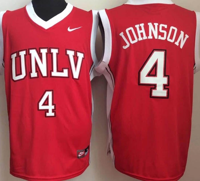 University of Nevada Las Vegas red #4 Johnson jersey