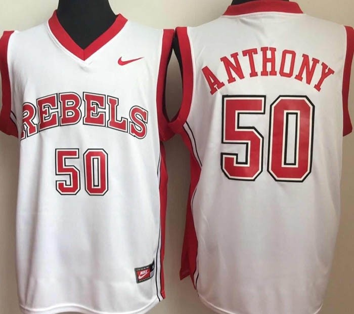 University of Nevada Las Vegas white #50 Anthony jersey