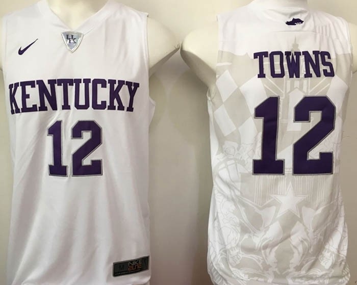 Kentucky Wildcats White #12 Towns jersey