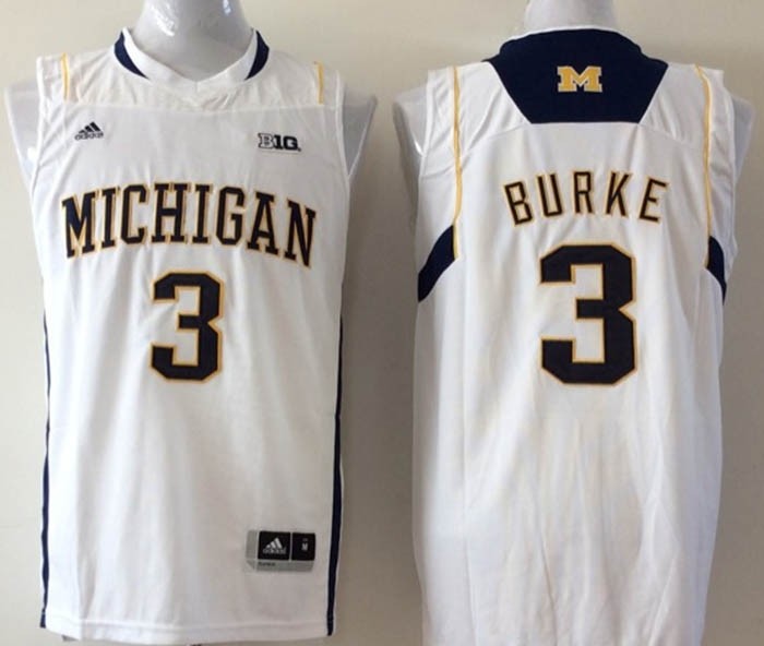 Michigan Wolverines White #3 BURKE