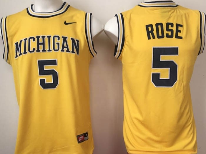 Michigan Wolverines YELLOW #5 Rose jersey