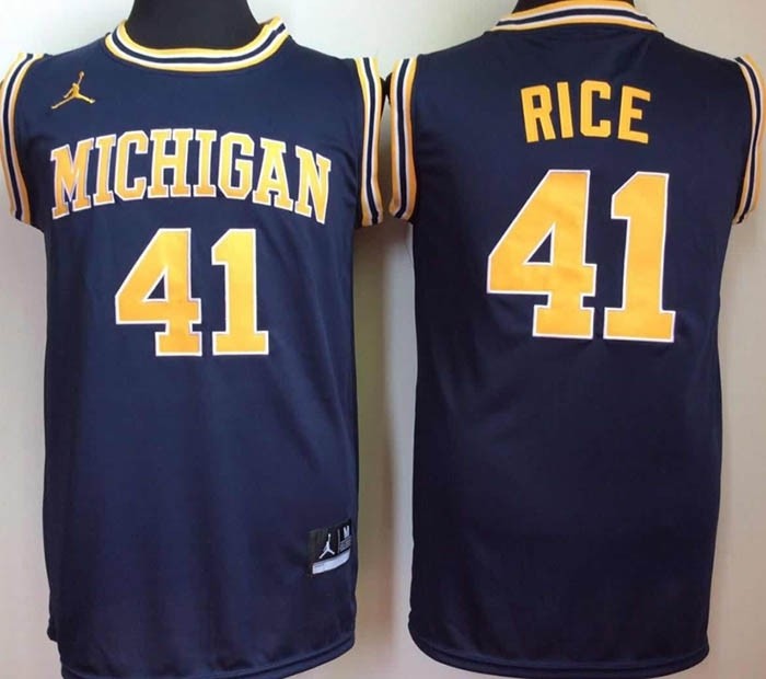 Michigan Wolverines Blue #41 Rice jersey