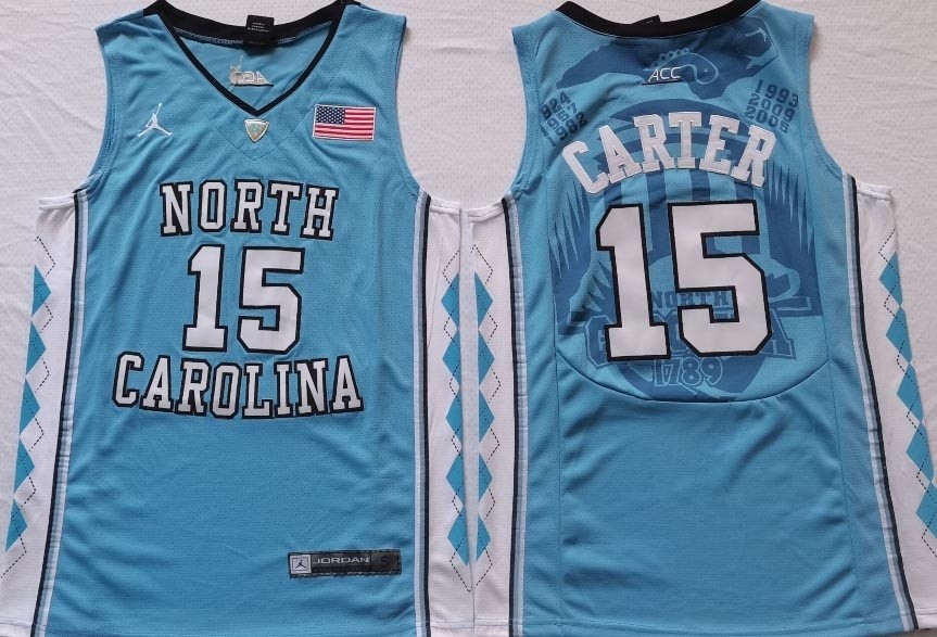 NCAAB North Carolina Tar Heels #15 Carter Blue New jersey