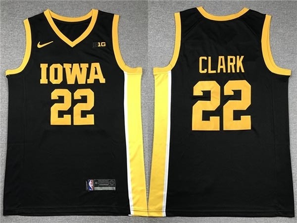 NCAAB Iowa Hawkeyes #22 Caitlin Clark Black-YellowCollege Basketball Jersey