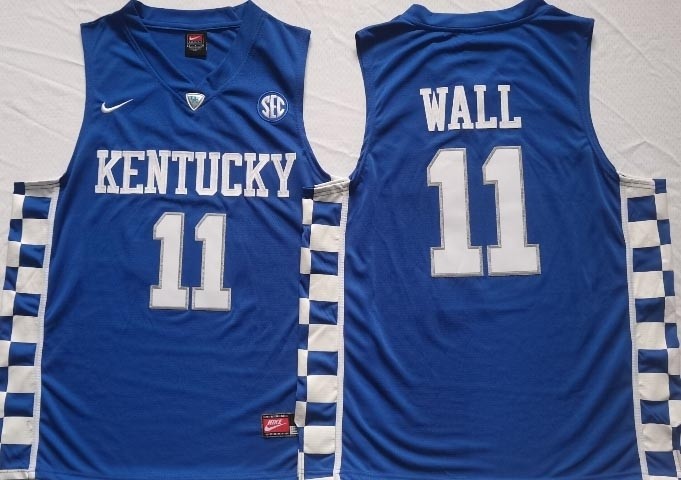 NCAAB Kentucky Wildcats #11 WALL Blue New Jersey