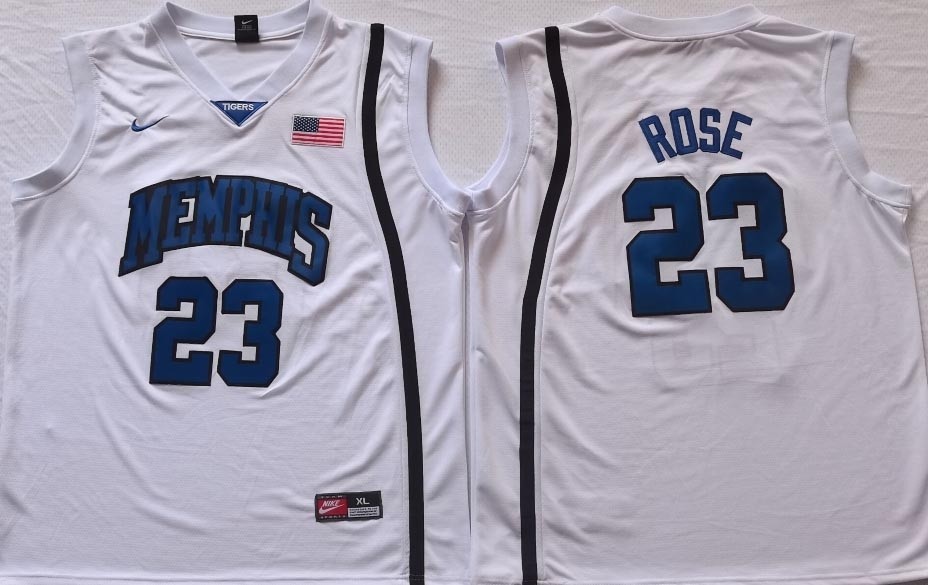 NCAAB Memphis Tigers #23 ROSE White New Jersey