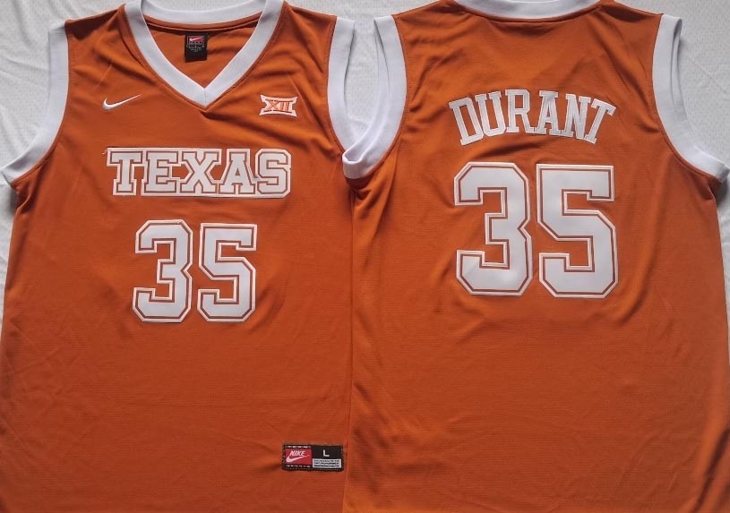 NCAAB Texas Longhorns #35 Kevin Durant Yellow New Jersey