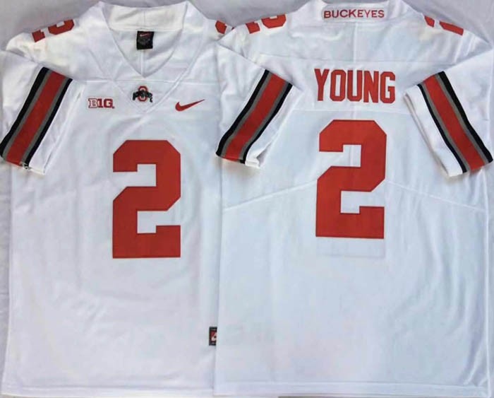 Ohio State Buckeyes White #2 YOUNG