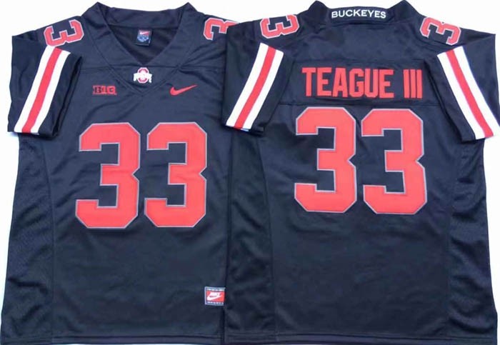 Ohio State Buckeyes Black #33 TEAGUE III