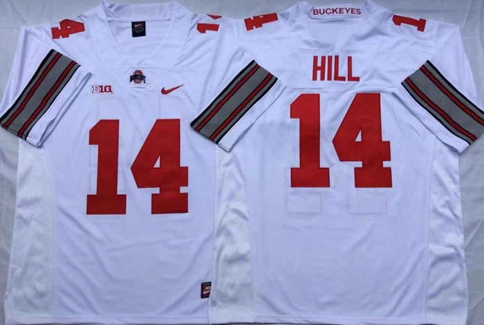 Ohio State Buckeyes White #14 HILL