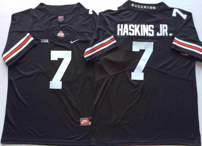 Ohio State Buckeyes Black #7 HASKINS JR.