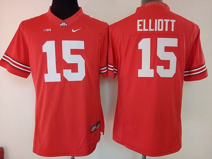 Women Ohio State Buckeyes Elliott #15 Red jeresy