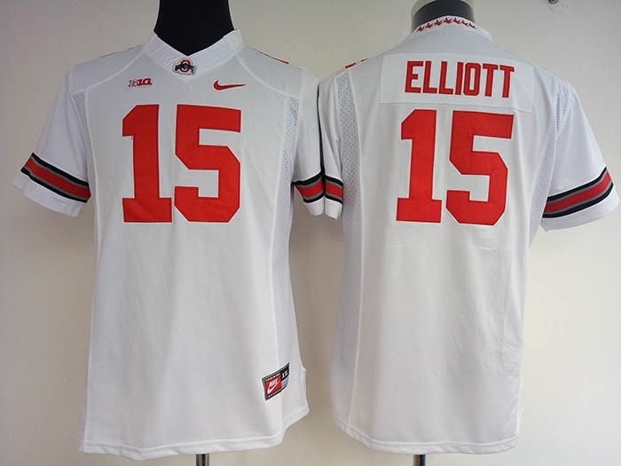 Women Ohio State Buckeyes Elliott #15 white jeresy